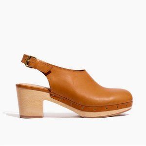 Madewell The Marlo Slingback Clog in Chestnut Leather Size 8